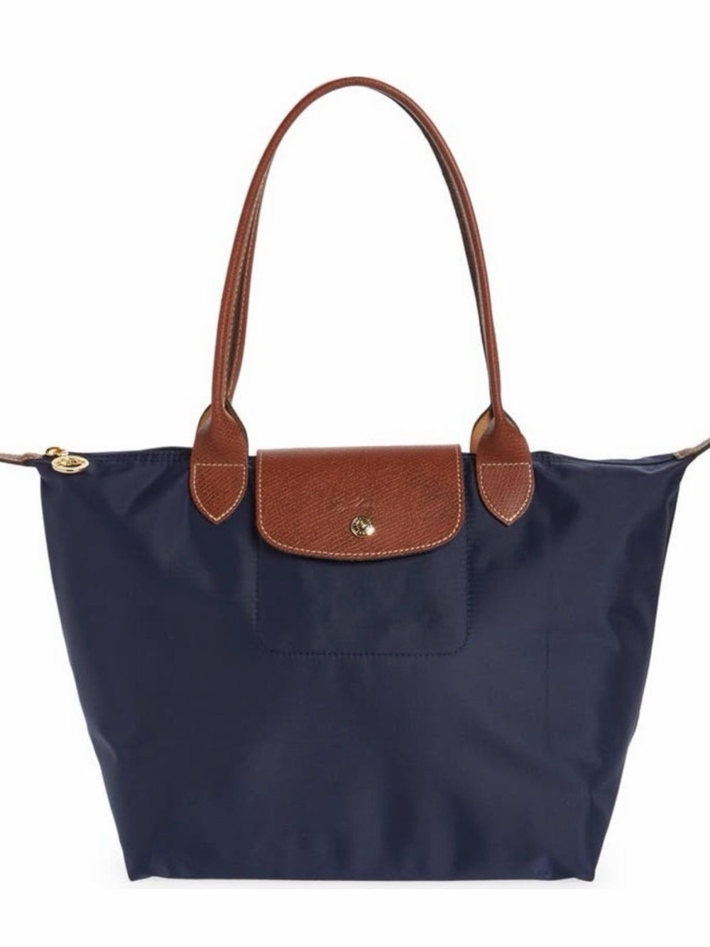 Longchamp Medium Le Pliage Nylon Shoulder Tote Bag in Navy Blue
